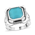 Artisan Crafted Sleeping Beauty Turquoise Men's Ring in Sterling Silver (Size 10) 4.40 ctw - Sticky add to cart bar