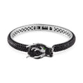 Thai Black Spinel and Chrome Diopside Dragon Cuff Bracelet in Rhodium Over and Sterling Silver (7.25 In) 17.80 ctw - Sticky add to cart bar