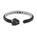 Thai Black Spinel and Chrome Diopside Dragon Cuff Bracelet in Rhodium Over and Sterling Silver (7.25 In) 17.80 ctw - Sticky add to cart bar