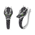 Thai Black Spinel and Chrome Diopside Dragon Fancy Earrings in Sterling Silver 1.30 ctw - Sticky add to cart bar