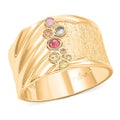 Clarte Kalidoscope Collection Multi Sapphire and Moissanite Ring in Vermeil Yellow Gold Over Sterling Silver 0.25 ctw - Sticky add to cart bar