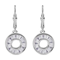Simulated Diamond Earrings in Rhodium Over Sterling Silver 1.94 ctw