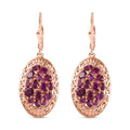 Orissa Rhodolite Garnet Filigree and Lotus Flower Earrings in 18K Vermeil Rose Gold Over Sterling Silver 4.60 ctw - Sticky add to cart bar
