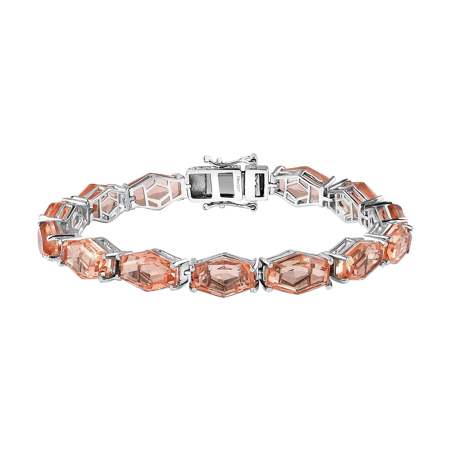 Morganique Quartz (Triplet) Tennis Bracelet in Rhodium Over Sterling Silver (7.25 In) 45.00 ctw