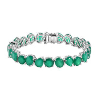 Karis Green Onyx 40.60 ctw Bracelet in Platinum Bond (7.25 In)