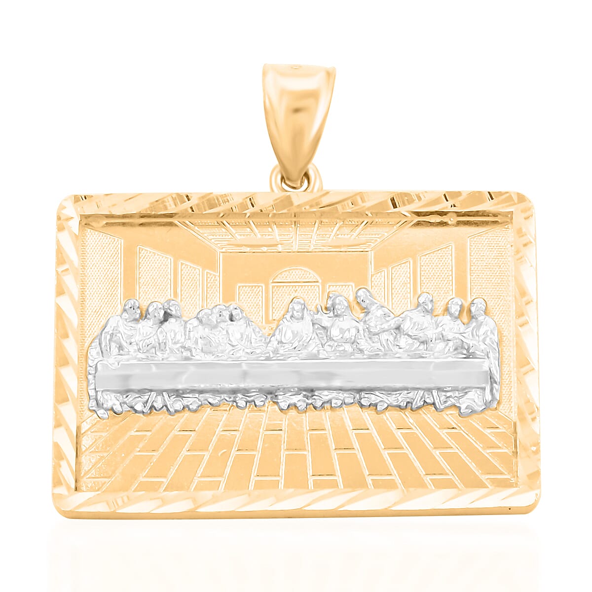10K Yellow and White Gold Last Supper Pendant 5.50 Grams
