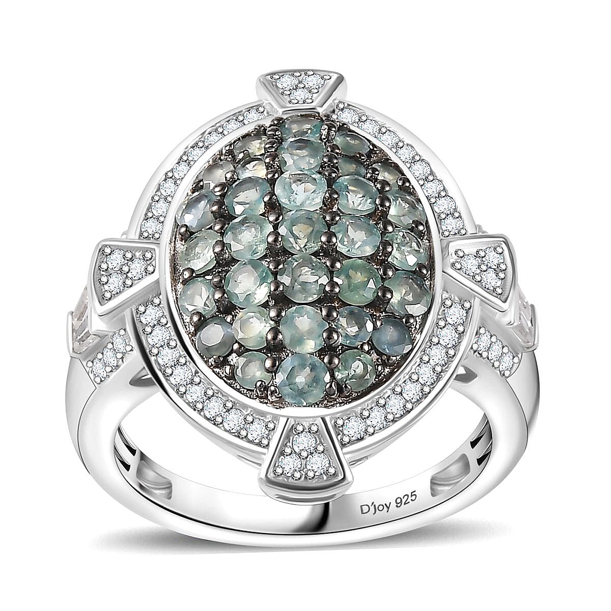 TLV Narsipatnam Alexandrite, White Zircon Ring in Rhodium Over Sterling Silver (Size 10.0) 2.40 ctw
