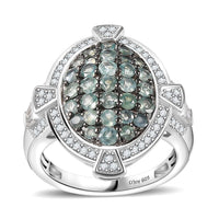 TLV Narsipatnam Alexandrite, White Zircon Ring in Rhodium Over Sterling Silver (Size 10.0) 2.40 ctw