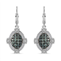 TLV Narsipatnam Alexandrite, White Zircon Lever Back Earrings in Rhodium Over Sterling Silver 2.30 ctw