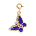 African Amethyst, White Zircon Butterfly Charm in 18K Vermeil YG Over Sterling Silver 0.15 ctw - Sticky add to cart bar