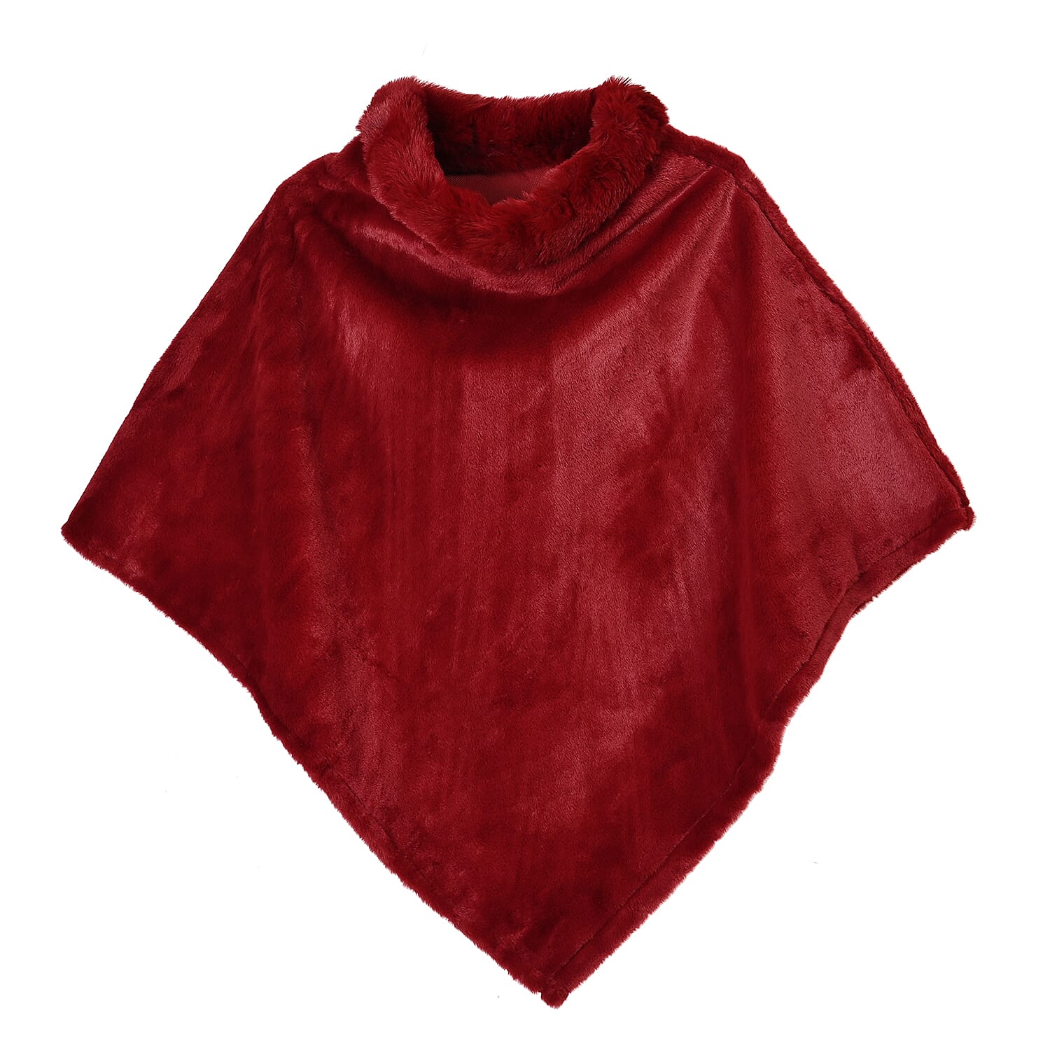 Black Faux Fur Collar Shawl (40.94"x32.67")