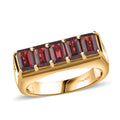 Orissa Rhodolite Garnet, Moissanite Men's Ring in 18K Vermeil YG Over Sterling Silver (Size 10.0) 4.10 ctw - Sticky add to cart bar