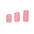 Set of 3 Flameless and Fireless Pink Colored Plastic Candle without Remote Control (2xAA Battery not included) - Sticky add to cart bar