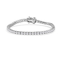 Moissanite Cluster 5.20 ctw Bracelet in Rhodium Over Sterling Silver (7.00 In)