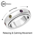 Multi Gemstone Spinner Band Ring in Platinum Over Sterling Silver (Size 10.0) 0.50 ctw - Sticky add to cart bar