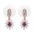Radiant Ember Garnet and White Zircon Natures Majesty Earrings in 18K Vermeil Rose Gold Over Sterling Silver 0.70 ctw - Sticky add to cart bar