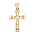 10K Yellow and White Gold Cross Pendant 1.20 Grams - Sticky add to cart bar