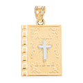 10K Yellow and White Gold Holy Bible Pendant 1.40 Grams - Sticky add to cart bar