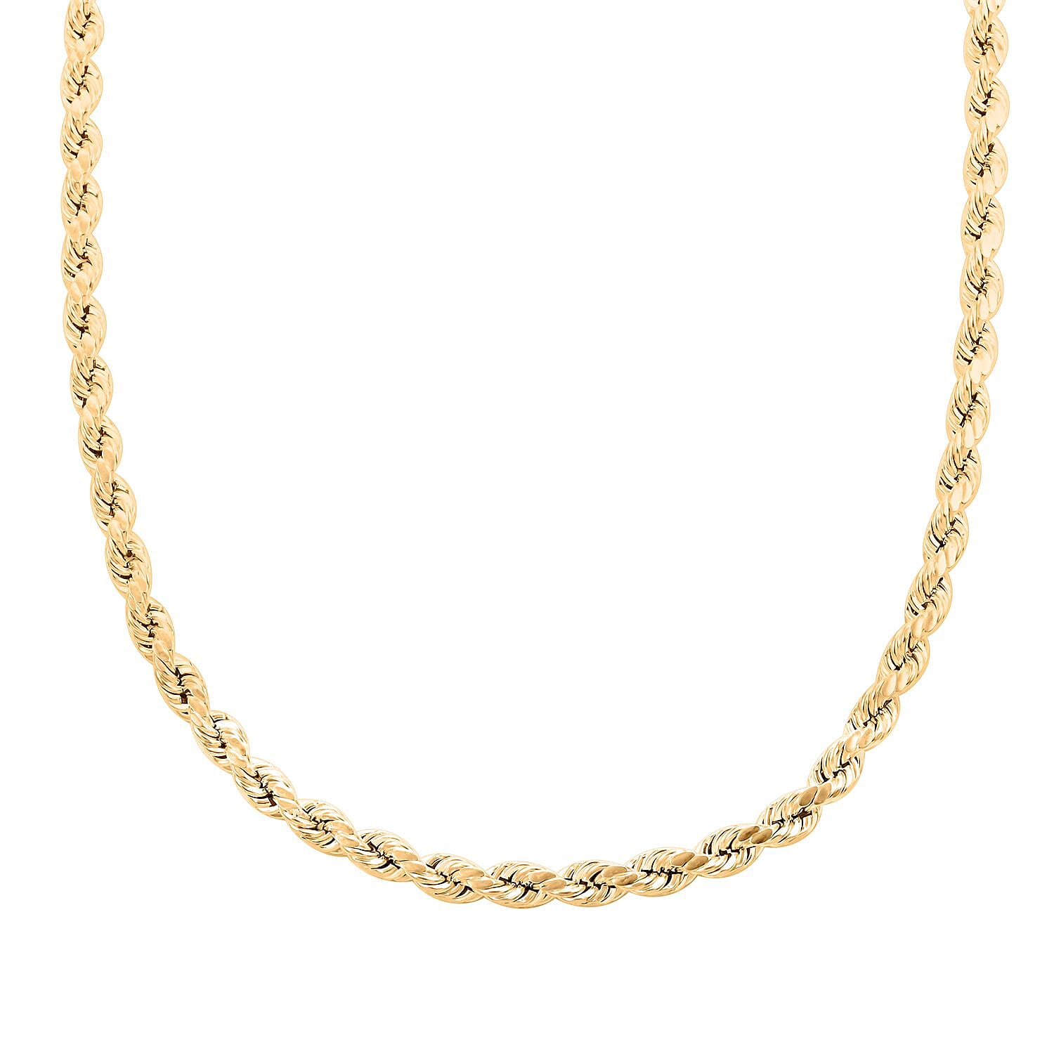 10K Yellow Gold 7.5mm Rope Chain Necklace 24 Inches 19.20 Grams