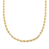 10K Yellow Gold 7.5mm Rope Chain Necklace 24 Inches 19.20 Grams
