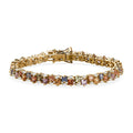 Premium Multi Sapphire, Moissanite Bracelet in 18K Vermeil YG Over Sterling Silver (6.50 In) 8.50 ctw - Sticky add to cart bar