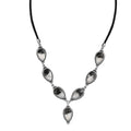 Artisan Crafted White Buffalo 28.00 ctw Necklace in Sterling Silver and Black Leather Cord 18-20 Inches - Sticky add to cart bar