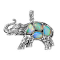 Indian Artistry Polki Ethiopian Welo Opal 1.75 ctw Elephant Pendant without Chain in Sterling Silver - Sticky add to cart bar