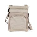 Beige Cow Leather Crossbody Bag (8.7"x6.7") with Faux Leather Trim - Sticky add to cart bar