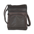 Beige Cow Leather Crossbody Bag (8.7"x6.7") with Faux Leather Trim - Sticky add to cart bar