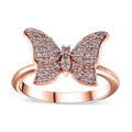 Natural Pink Diamond (I3) Butterfly Ring in 18K Vermeil RG Over Sterling Silver (Size 10.0) 0.33 ctw - Sticky add to cart bar