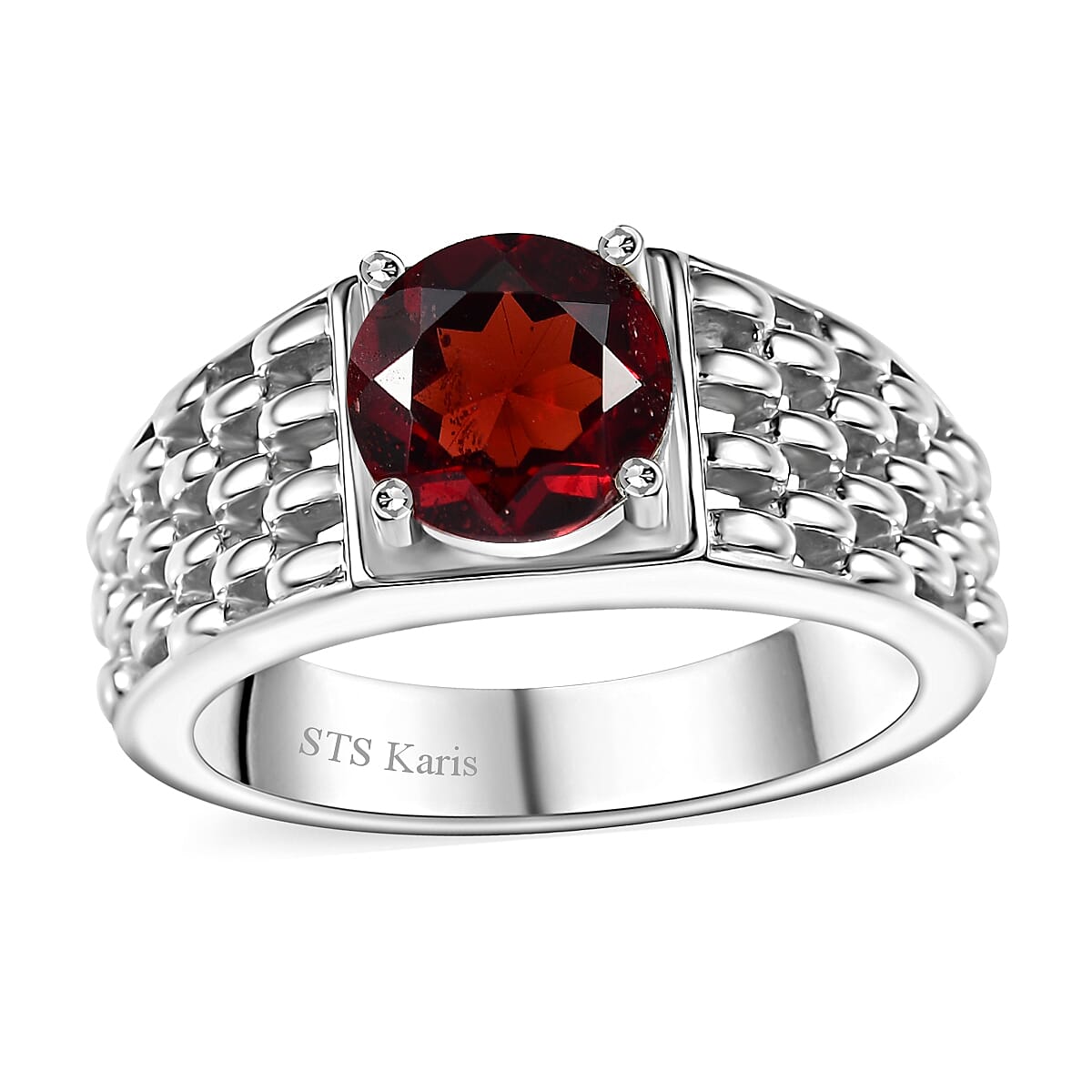Karis Mozambique Garnet Solitaire Ring in 18K YG Plated (Size 12.0) 2.25 ctw