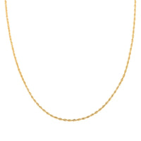 18K Yellow Gold 1.5mm Rope Chain Necklace 20 Inches 1.60 Grams