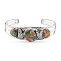 Santa Fe Style Spiny Turquoise Bracelet in Sterling Silver (7.00 In) 25.00 ctw - Sticky add to cart bar