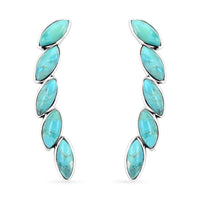 Santa Fe Style Turquoise 5 Stone Symbolism Earrings in Sterling Silver