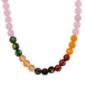 Galilea Rose Quartz and Multi Gemstone 300.00 ctw Beaded Necklace in Stainless Steel 18-20 Inches - Sticky add to cart bar
