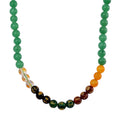 Green Aventurine and Multi Gemstone 300.00 ctw Beaded Necklace in Stainless Steel 18-20 Inches - Sticky add to cart bar