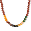 Golden Sandstone and Multi Gemstone 300.00 ctw Beaded Necklace in Stainless Steel 18-20 Inches - Sticky add to cart bar
