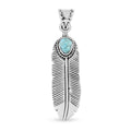 Santa Fe Style Turquoise Pendant in Sterling Silver 3.00 ctw - Sticky add to cart bar