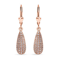 Natural Pink Diamond I3 0.50 ctw Drop Earrings in 18K Vermeil Rose Gold Over Sterling Silver