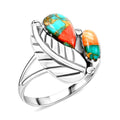Santa Fe Style Spiny Turquoise Ring in Sterling Silver (Size 10.0) 1.20 ctw - Sticky add to cart bar