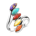 Santa Fe Style Red Coral Ring in Sterling Silver (Size 10.0) - Sticky add to cart bar