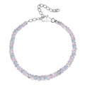 AAA Moon Glow Moonstone Beaded Bracelet in Rhodium Over Sterling Silver (7.25-9.25In) 31.45 ctw - Sticky add to cart bar