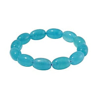 Tumble Shape Amazonite beads 150.00 ctw Bracelet in Silvertone (7.00 In)