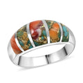 Santa Fe Style Spiny Turquoise Ring in Sterling Silver (Size 10.0) 1.25 ctw - Sticky add to cart bar