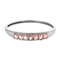 Morganique Quartz Bangle Barcelet in Stainless Steel (6.50 In) 9.40 ctw