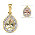 Luxoro AAA Turkizite and Diamond 2.60 ctw Halo Pendant in 10K Yellow Gold - Sticky add to cart bar