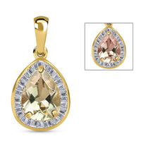 Luxoro AAA Turkizite and Diamond 2.60 ctw Halo Pendant in 10K Yellow Gold