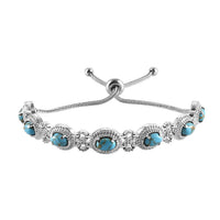 Mojave Green Turquoise Bolo Bracelet in Stainless Steel 4.90 ctw