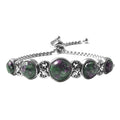 Ruby Zoisite Stations Bolo Bracelet in Stainless Steel 18.00 ctw - Sticky add to cart bar