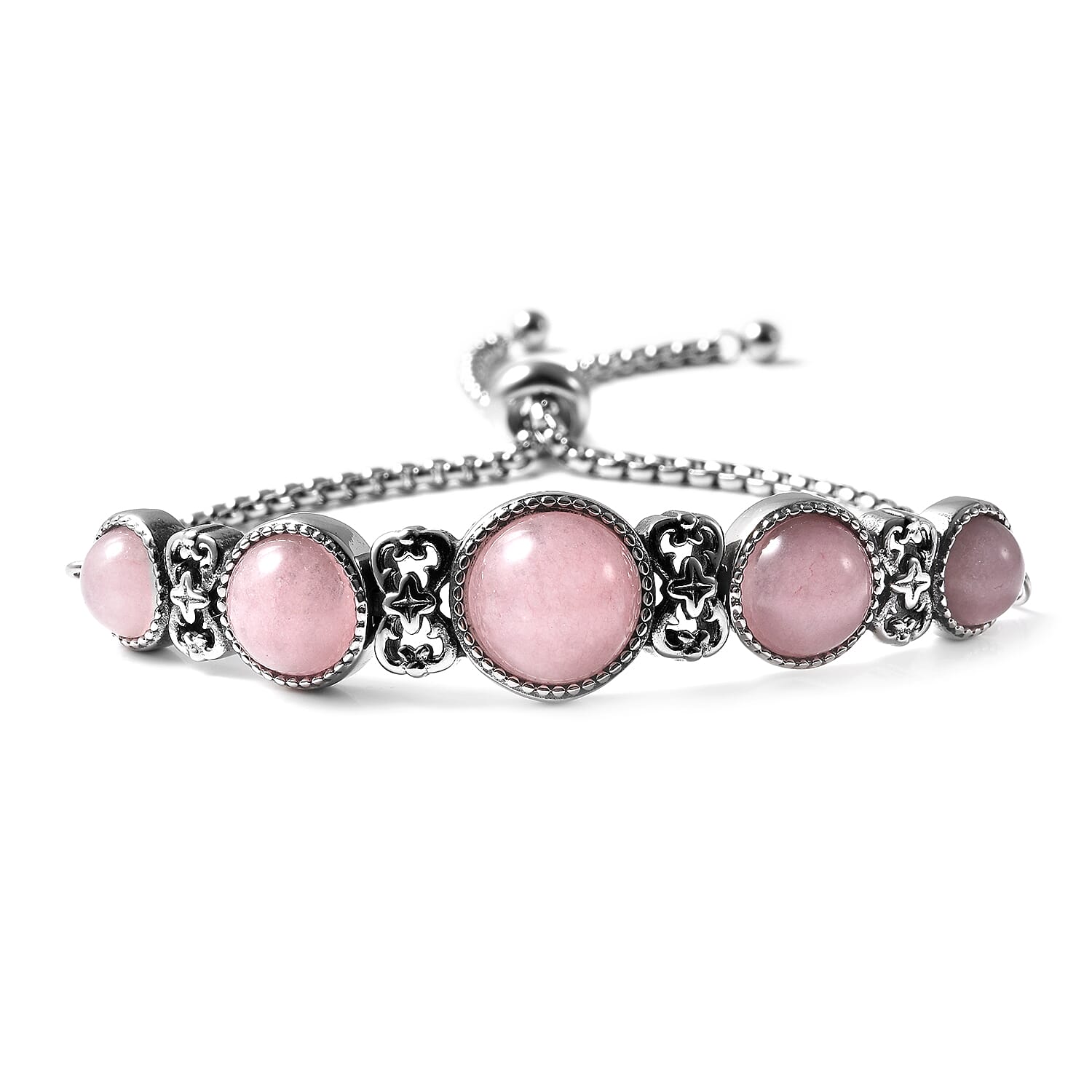 Ruby Zoisite Stations Bolo Bracelet in Stainless Steel 18.00 ctw